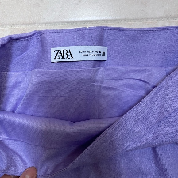 ZARA LINEN BLEND RUCHED MINI SKIRT, size S, new‼️FIRM PRICE‼️ - Picture 4 of 5